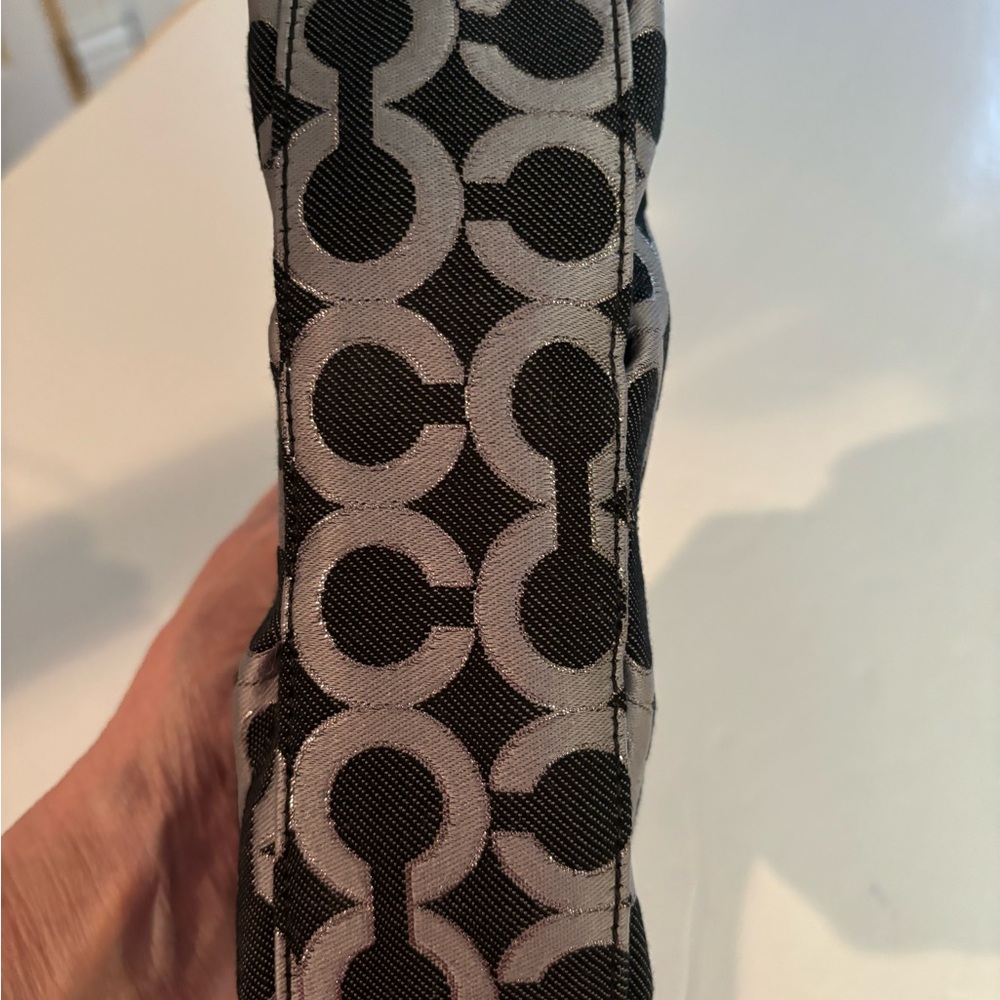 COACH Gunmetal Black/Black C Logo COSMETIC BAG NWOT - Picture 8 of 15